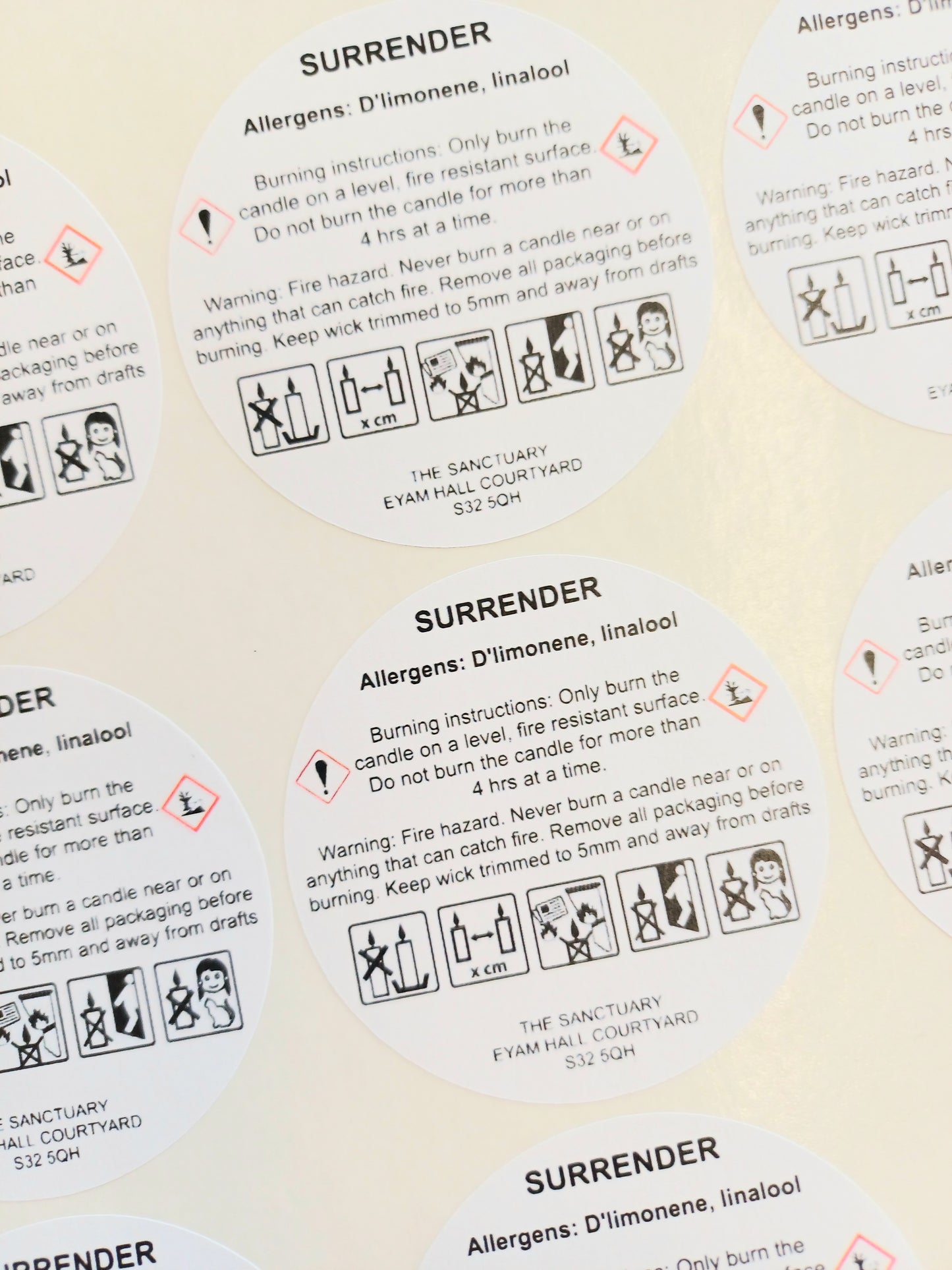CLP Circle Stickers for Candle, Wax Melts, Room Spray, Air Freshner, Matt Paper.