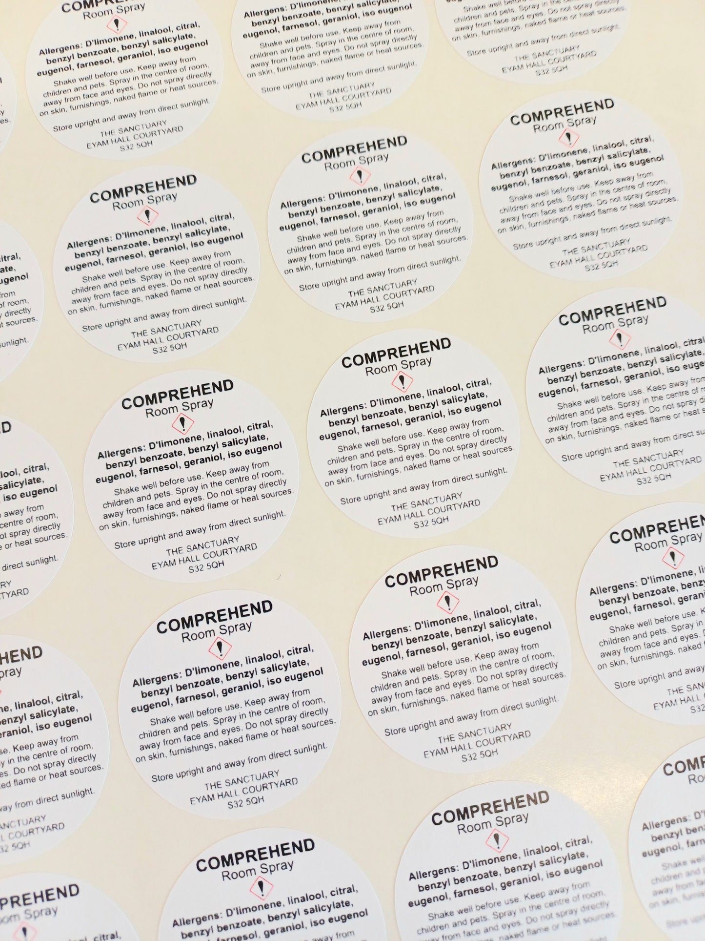 CLP Circle Stickers for Candle, Wax Melts, Room Spray, Air Freshner, Matt Paper.