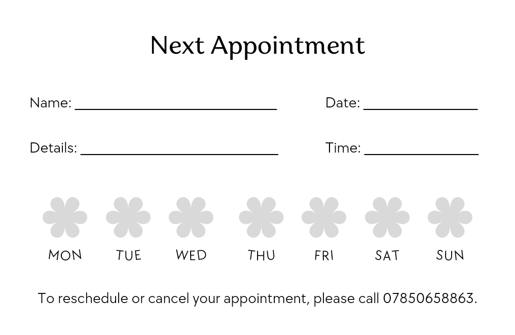 Business Cards, Appointment Cards, Loyalty Cards, Thank you Cards Single Sided Double Sided.