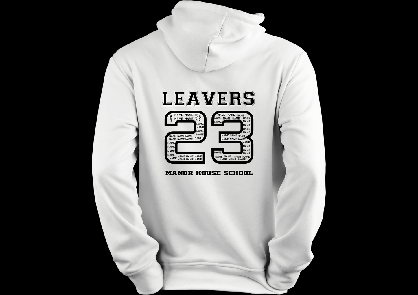 School leavers hoodies, number with names in.