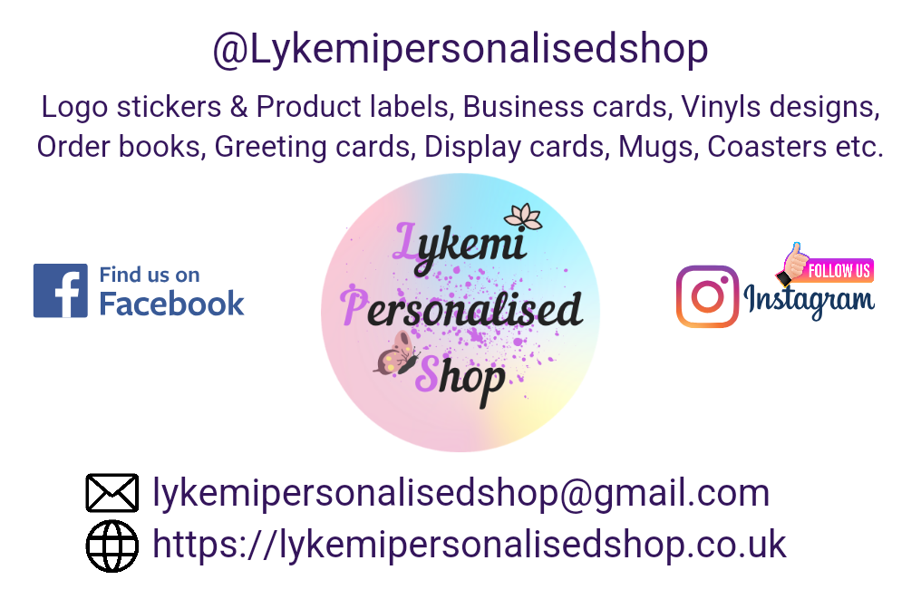 Business Cards, Appointment Cards, Loyalty Cards, Thank you Cards Single Sided Double Sided.