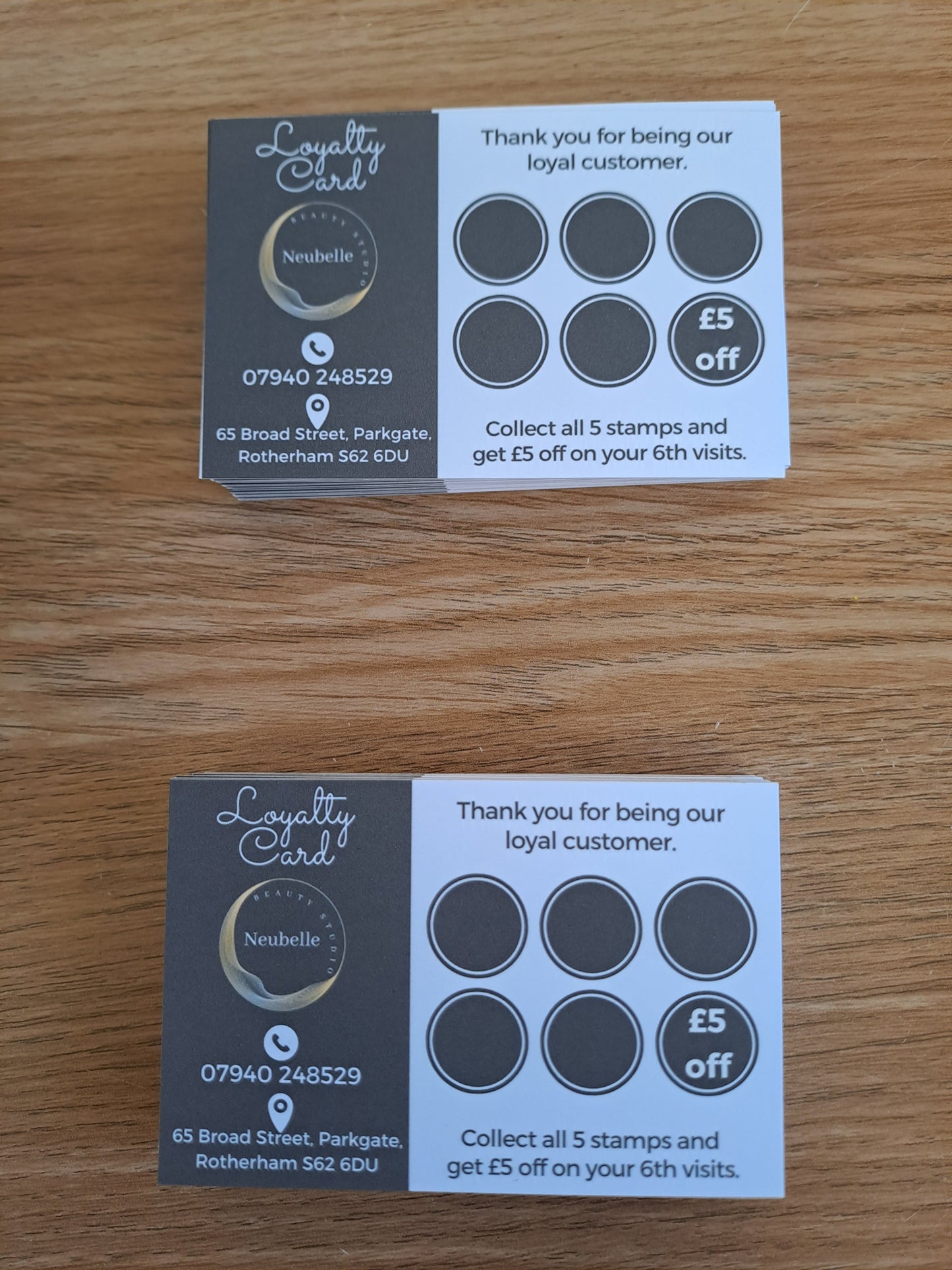 Business Cards, Appointment Cards, Loyalty Cards, Thank you Cards Single Sided Double Sided.