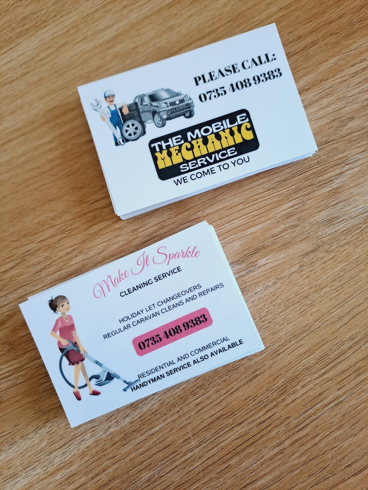 Business Cards, Appointment Cards, Loyalty Cards, Thank you Cards Single Sided Double Sided.