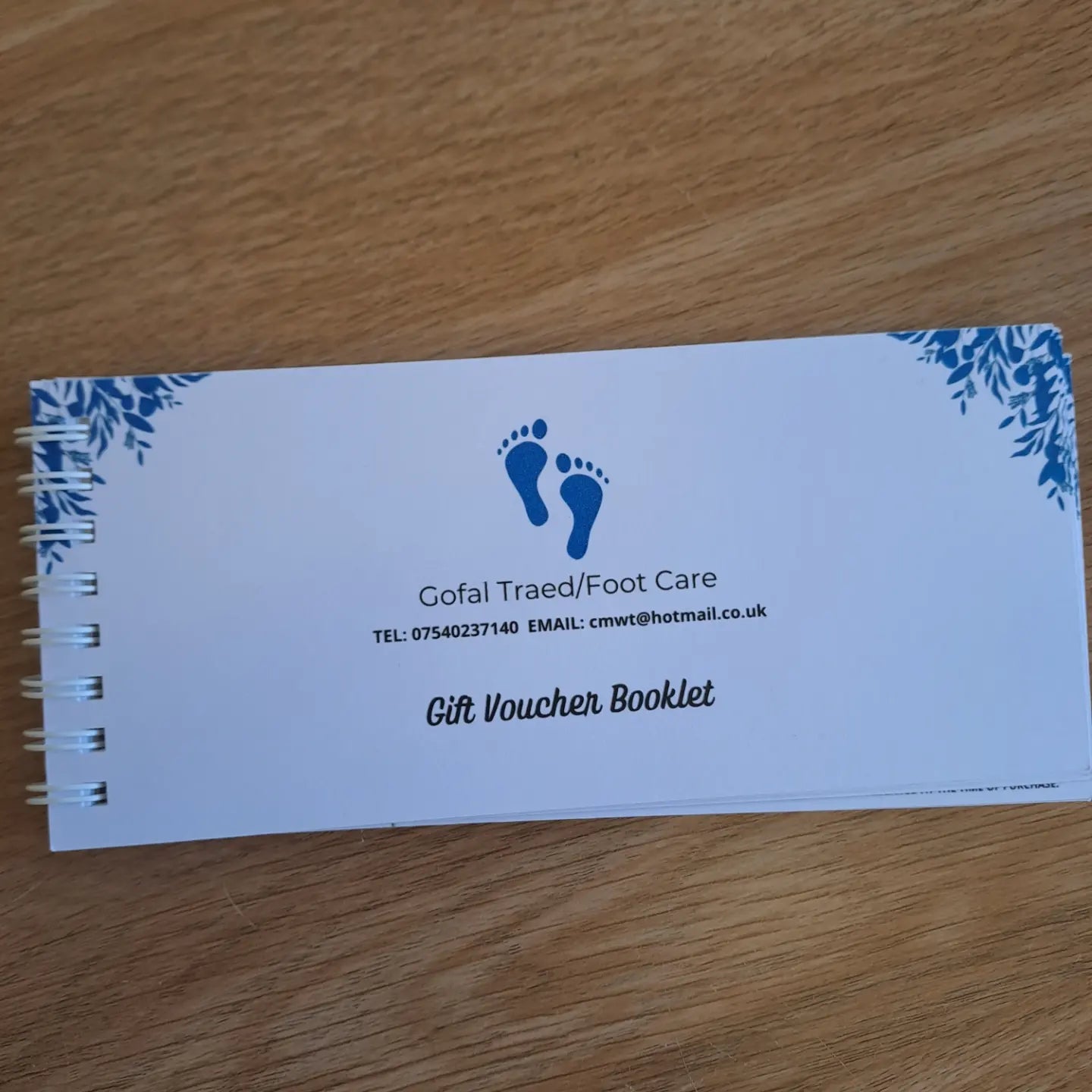 Personalised gift voucher booklet, business gift certificate