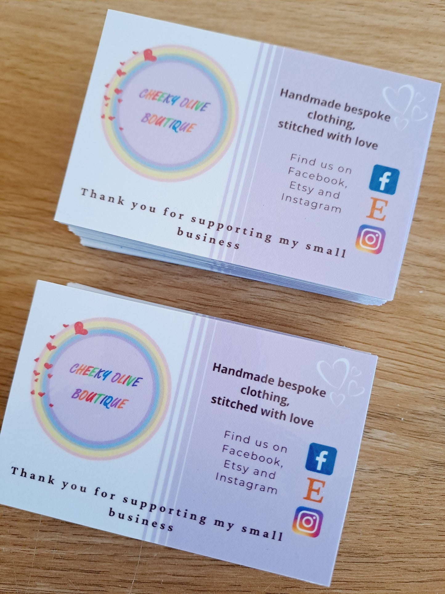 Business Cards, Appointment Cards, Loyalty Cards, Thank you Cards Single Sided Double Sided.
