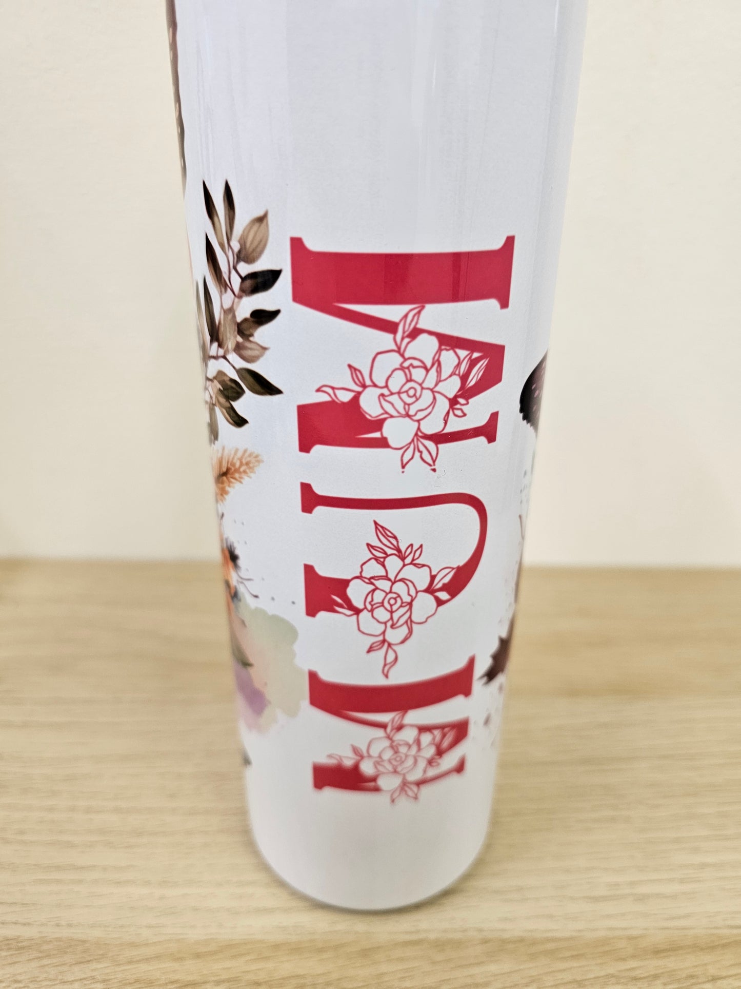Mother's day tumbler gift, 20oz (600ml), cup with straw, stainless steel with MUM word