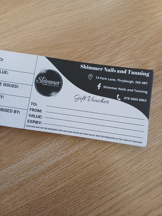 Personalised gift voucher booklet, business gift certificate