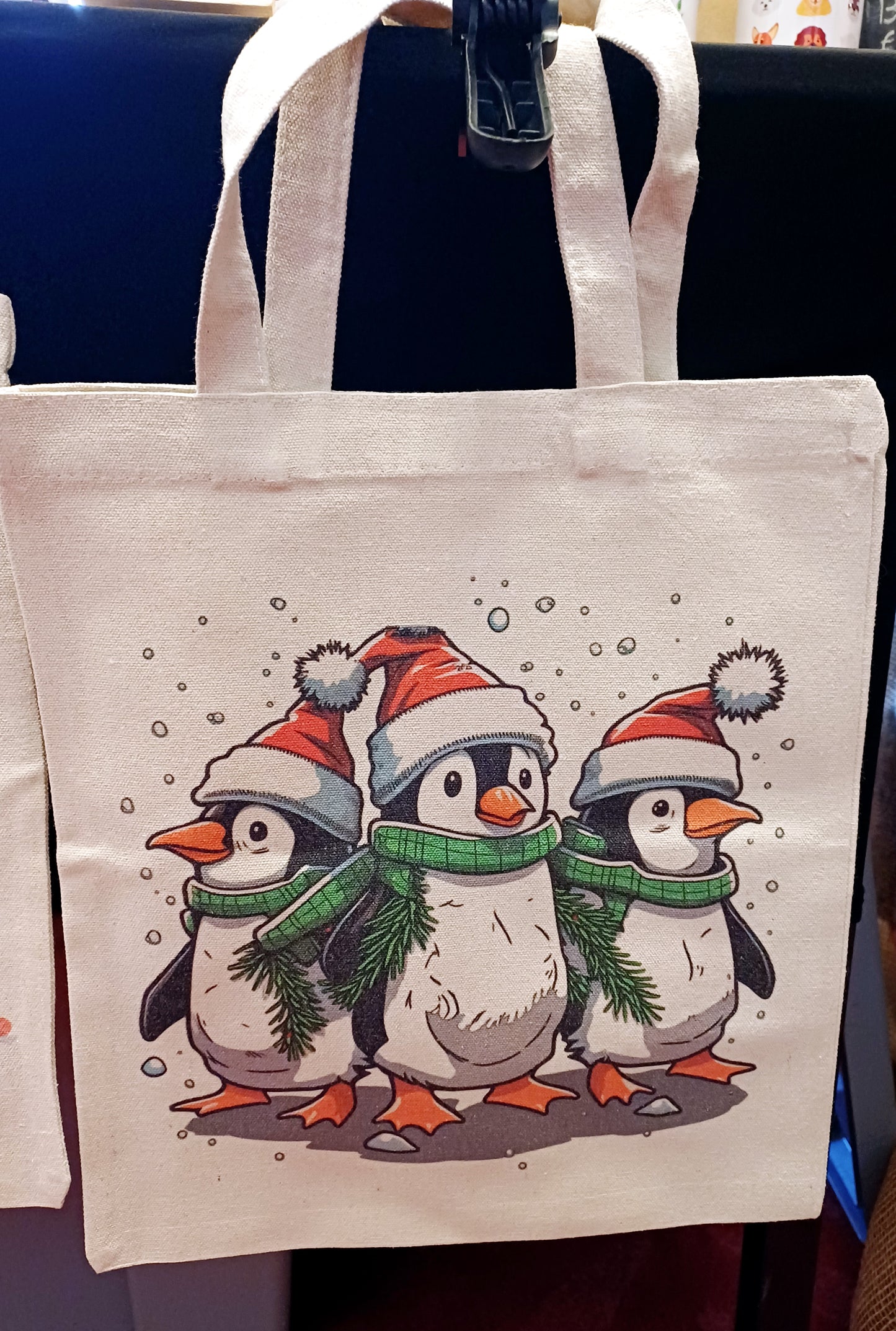 Penguin tote bag, shopping bag, canvas tote bag