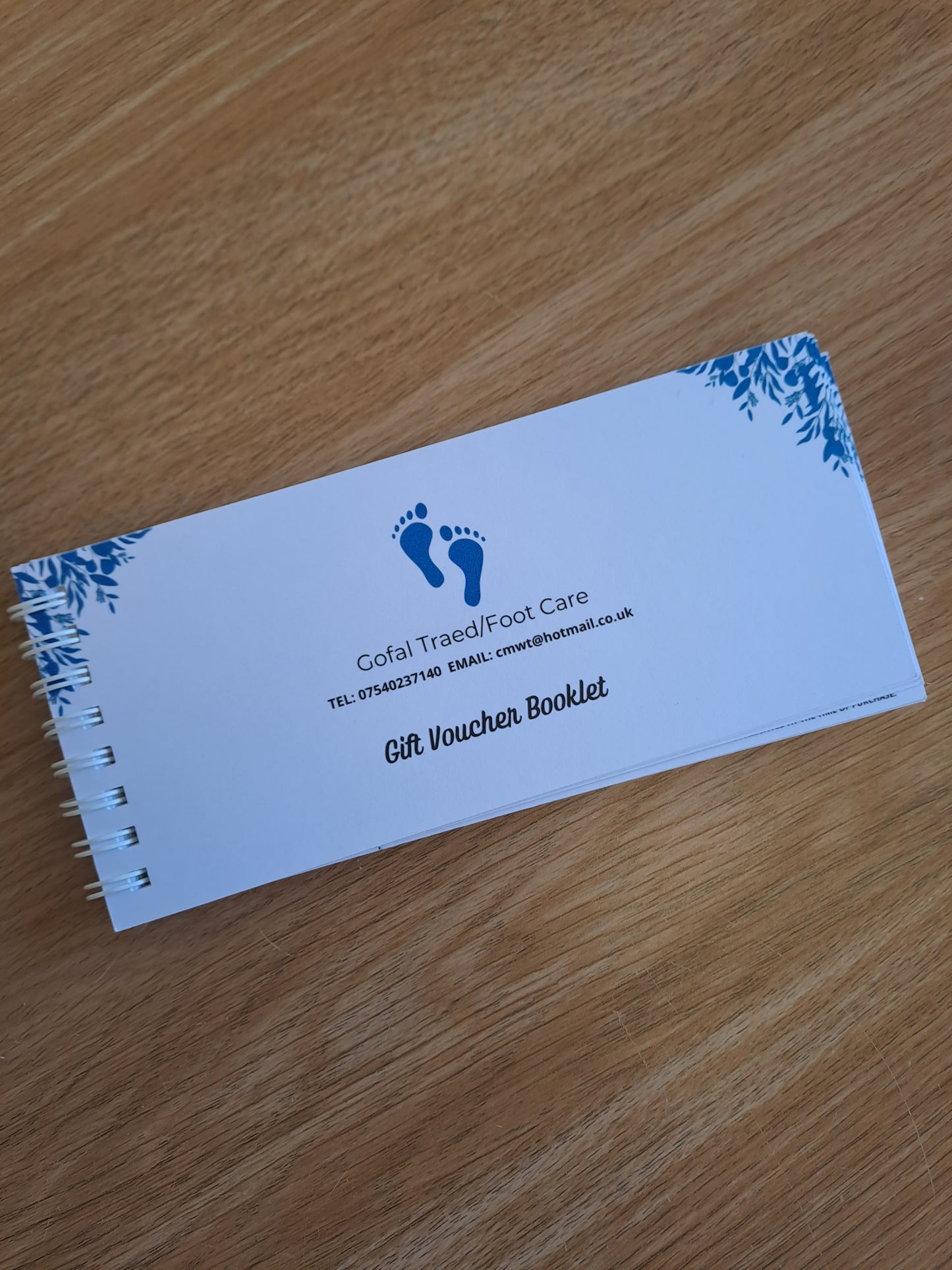 Personalised gift voucher booklet, business gift certificate