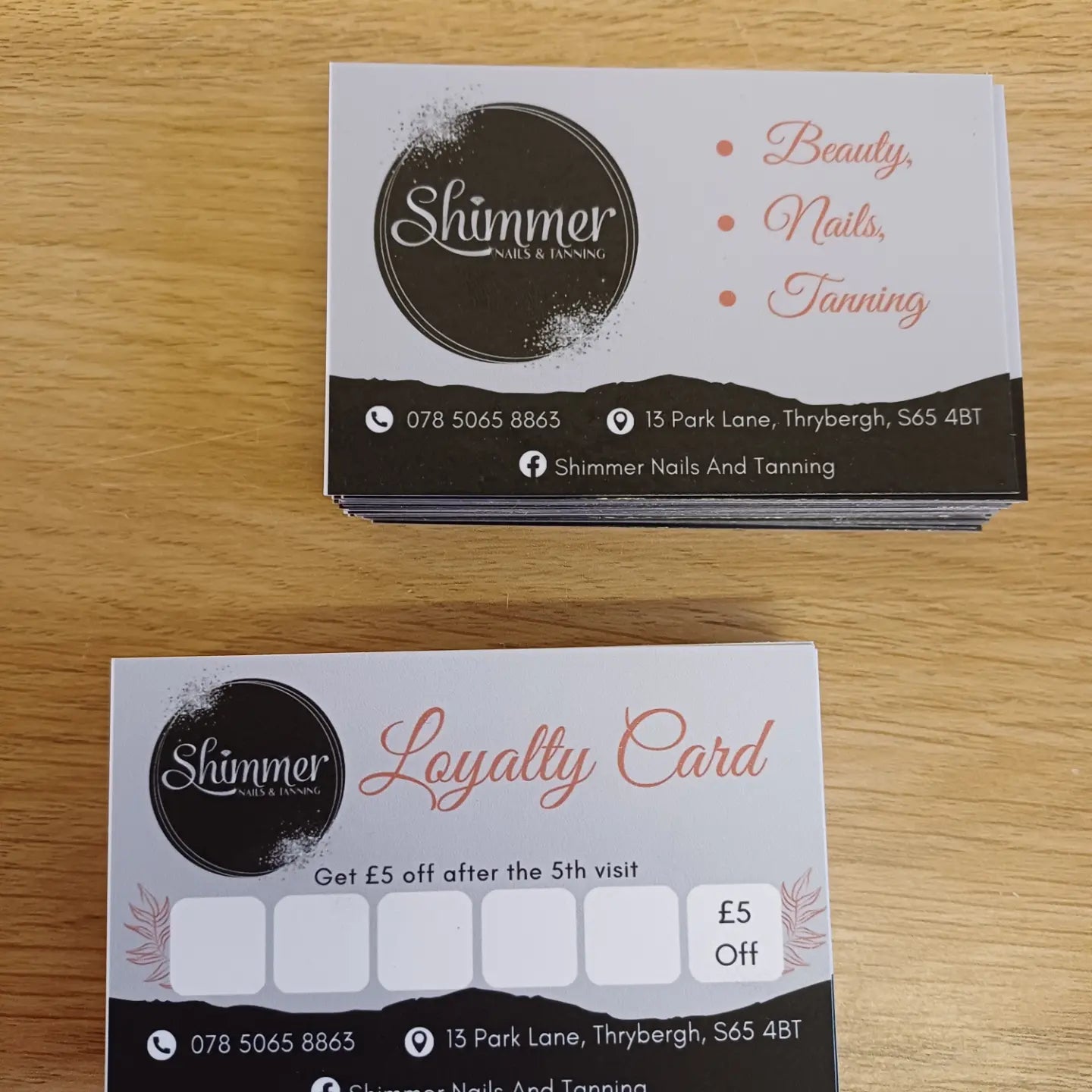 Business Cards, Appointment Cards, Loyalty Cards, Thank you Cards Single Sided Double Sided.